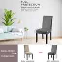 Waterproof Dining Chair Cover,Spandex Fabric Fit Stretch Chair Slipcover,Removable Washable Jacquard Parsons Chair Covers (Light Grey,Set of 2)
