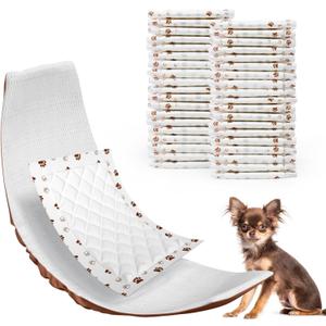 MICOOYO Dog Diaper Liners, Dog Diaper Pads, Disposable Dogs Booster Pads for Puppy, Belly Band Dogs Diapers Liners Male Doggie Diapers Inserts (Paws, XS 100Count)