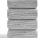 4 Piece Bath Towel Set 35"x70"Oversized Bath Towel for Bathroom Ultra Soft Fluffy Extra Large Bath Sheet Luxury Premium Bathroom Towel Highly Absorbent Quick Dry Shower Towel for Hotel Spa,Grey