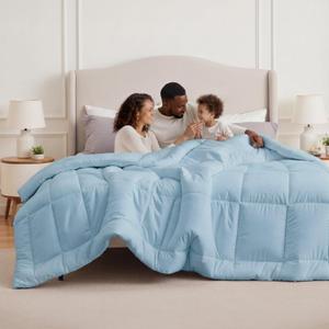 Bedsure Comforter Duvet Insert - Quilted Comforters Oversized King, All Season Duvet, Gentle Soft Down Alternative Bedding, with 8 Tabs, Gifts for Women/Men, Cream, Oversized King 116 x 98 Inches, Aqua