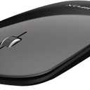 FENIFOX Bluetooth Mouse Slim Mini Whisper-Quiet Flat Portable Wireless Mice Rechargeable Compatible with Laptop,PC,Tablet Android Windows XP(Black)