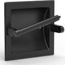 Matte Black Recessed Toilet Paper Holder for Regular Rolls,Contemporary Hotel Style Pivoting Toilet Tissue Holder Wall Mount Made of Metal, in Wall Toilet Paper Holder