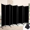 Room Divider 8 Panel Room Dividers/Wheels, Fabric Room Divider Panel for Office Room Partitions and Dividers, Portable Partition Wall Divider for Room Separation, Flexible Privacy Screen Indoor
