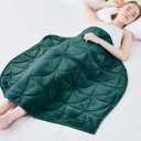Weighted Lap Blanket 7 lbs for Adults, Luxury Soft Small Weighted Blanket, Compact Portable Weighted Lap Pad for Relaxation, Sleeping, Travel, All-Season Use, Forest Green, 40" x 52"