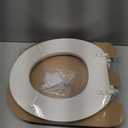 Mayfair Padded Toilet Seat, Cushioned Soft Vinyl over Wood Core Seat, Secure Hinges, Easy Clean, Made in USA, Round, Biscuit