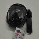 QingSong Full Face Snorkel Mask for Adults, Snorkeling Gear with Camera Mount, 180 Degree Panoramic View Snorkel Set Anti-Fog Anti-Leak (Large-X-Large, Black)