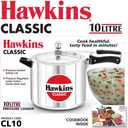 Hawkins Aluminium 10 Litre Classic Pressure Cooker, Best Inner Lid Cooker, Big Pressure Cooker, Silver (Cl10)
