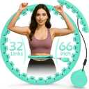 JLoibao Weighted Hula Circle with 26/32 Links(56-66 Inch) for Adults Weight Loss, Infinity Fitness Hoop Plus Size, for Women Smart Exercise Equipment