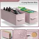 Sorbus Kids Narrow Dresser with 4 Drawers - Vertical Slim Storage Chest of Drawers with Steel Frame, Wood Top & Easy Pull Fabric Bins for Small Spaces, Closets, Bedroom, Bathroom & Laundry (Pink)