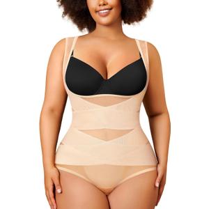 Nebility Plus Size Shapewear Bodysuit for Women Tummy Control Body Shaper Seamless Faja Colombian Waist Trainer Girdle (4X)