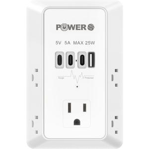 Electrical Outlet Extender with USB Ports (3C1A), Snug Wall Outlet, Surge Protector, Wall Plug Adapter for Multiple Devices, Wall Socket Expander