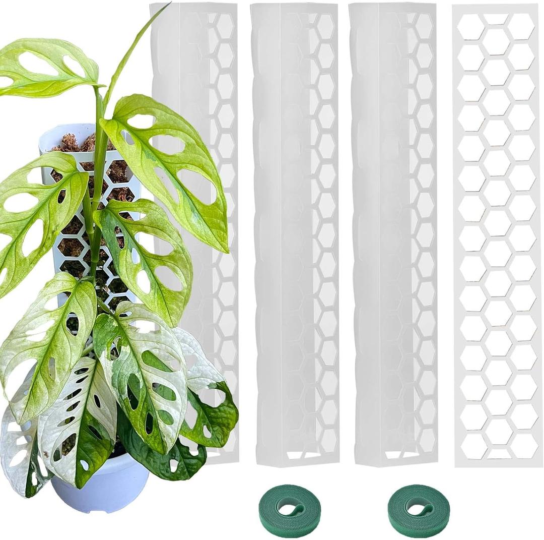 Plastic Moss Pole 4 Pack 17 Inch for Climbing Plants Monstera, Moss Pole Support for Indoor Plants, Plant Support for Monstera Work with Sphagnum Moss, Plant Lover GiftsWhite Plastic Moss Pole 4 Pack 17 Inch for Climbing Plants Monstera, Moss Pole Support for Indoor Plants, Plant Support for Monstera Work with Sphagnum Moss, Plant Lover GiftsWhite