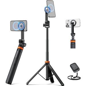 EUCOS 63" Magsafe Tripod, Tripod for iPhone & Magnetic Selfie Stick Tripod with Remote, Strong Magnetic Phone Holder for Magsafe, Extendable Phone Tripod Stand for iPhone/Android