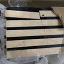 LARWORKS Wood Slat Wall Panels 4 Pack 94.5" x 7.9", Acoustic Wooden Panel for Wall, Soundproof 3D Fluted Panels for Interior Wall Decor, Living Room, Bedroom - Oak (Cover Approx.21 sq.ft) (94.5*31.6 inch)