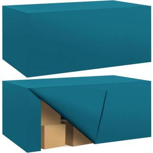 Ascoza 2 Pack Fitted Tablecloth for 8 Foot Rectangle 96 x 30 Inch Caribbean Blue Table Covers Water Resistant Polyester Cloth for Folding, Parties,Display, Trade Show (Caribbean Blue)