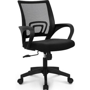 NEO CHAIR Office Computer Chair Ergonomic Mid-Back Mesh Desk Chair, Black | Breathable Mesh Back with Lumbar Support, Height Adjustment, Smooth Rolling Casters for Home Office, Study or Gaming Setup