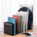 Ctosree Acrylic File Organizer for Desk Vertical 15 Compartments File Sorter Mail Organizer Desktop Countertop Folder Stand Racks for Office Home School Desk(Rectangle,Black)