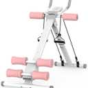 RELIFE REBUILD YOUR LIFE AB Workout Machine Adjustable Ab Trainer Machine Foldable Ab Cruncher Strength Training Equipment for Home Gym, Full Body Workout Equipment 440 LBS (Pink)