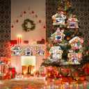 CIEOVO 24 Pack Christmas Picture Frame Ornaments, Xmas Craft Gingerbread Candy Photo Frame Hanging Ornaments and Christmas Stickers for Tree Craft Holiday Art Home Class Party Decorations