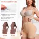 Ganado Butt Lifting Panties Padded Underwear for Women Booty Lifting Shapewear Butt Lifter Hip Pads Enhancer (Beige, XX-Large) (XXL)