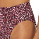 Amazon Essentials Women's High Waist High Leg Bikini Bottom (X-Large, Brick Red Leopard)
