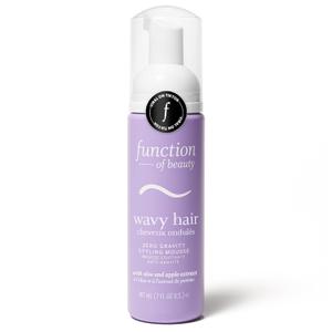 FUNCTION OF BEAUTY Zero Gravity Styling Mousse, 7 oz  Adds Volume + Defines Natural Waves, Frizz Control + Flexible Hold, Lightweight Feel, No Crunch or Stiffness, Heat Protection Up to 450F (7 Ounce (Pack of 1))