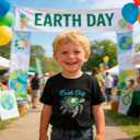 HELLO MEOW Earth Day Shirts for Kids: Cute Planet Earth Crewneck Cotton T-Shirt for Toddler Boys & Girls 110/56
