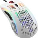 Glorious Gaming Model D Wired Gaming Mouse - 2.4 oz Honeycomb RGB Pixart 3360 Sensor, Omron Switches, PTFE Legs, 6 Buttons, Matte White
