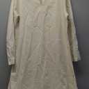 KUOIN Medieval Womens Linen Cotton Dress Chemise Renaissance Peasant Cosplay Costume Maxi, Size S