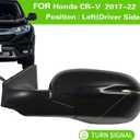 Side Mirror Car Door Mirror Fits for HONDA CRV 2017-2022 Left Driver Side | Power Adjustable Glass |Signal |Heated |Blind Sport Monitor | Paint to Match |HO1320318 | BLACK (LH)