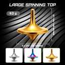 Leitee 3 Pieces Brass Metal Top Spinner Good Balance Desktop Top Spinner for Adults Kill Time Long Time Focus, 3 Colors(Large (1.26 x 1.45 Inch))