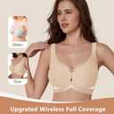 Womens Seamless Wireless Supportive Bra Push Up Comfortable Soft No Underwire Full Coverage Everyday Bra (XXXL)