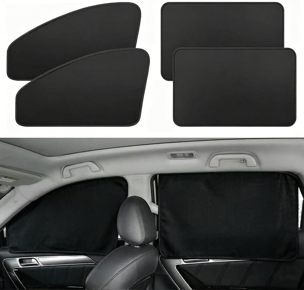 Car Sunshade, Car Privacy Window Shade, 100% Block Light for Breastfeeding, Taking a nap, Changing Clothes, Camping (Full Sets 4pcs)