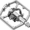 Mountain Bike Pedals- Dual Function Bicycle Flat Pedals and Clipless Pedals- 9/16" Platform Pedals Compatible with SPD for Road Mountain BMX Bike (Silver)