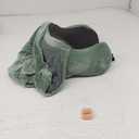 Travel Pillow, Neck Pillow for Travel with Hood for Airplane, Velvet Memory Foam Neck Pillow Adult Head & Neck Support, for Long Flights Plane, Office, Cars Sleeping & Rest (Green)