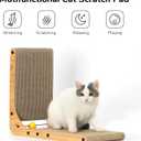 FUKUMARU Cat Scratcher, 18.9 Inch L Shape Cat Scratch Pad, Vertical Cat Scratcher Wall Mounted, Cat Scratching Cardboard with Ball Toy for Indoor Cats