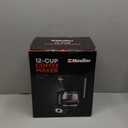 Mueller 12-Cup Drip Coffee Maker - Borosilicate Carafe, Auto-Off, Reusable Filter, Anti-Drip, Keep-Warm Function, Clear Water Level Window Coffee Machine, Kitchen Essentials & Accessories (Black)