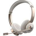 Bluetooth Headset with Microphone, Wireless Headphones with Noise Cancelling Mic, 26hrs talktime, On-Ear Headphones with Mic Mute for Mac/Laptop/Zoom/Teams/Call Center/Office/Home Gold