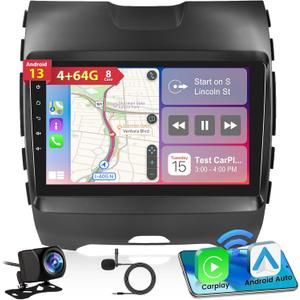 8 Core [4G+64G] Car Radio for Ford Edge 2016 2017 2018 2019 2020 - Android 13 Touch Screen Stereo, DSP 32 EQ/IPS Screen/Carplay/Android Auto/SWC/Bluetooth 5.0/WiFi