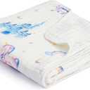 ZPECC Muslin Baby Blanket Thicker, 30x40 Organic Cotton Newborn Receiving Quilt Hypoallergenic for Baby Essentials Swaddle Crib Stroller, Unicorn