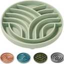 OHMO Slow Feeder Dog& Cat Bowl, Silicone Puppy Cat Food Bowl with Anti-Slip Suction Cup Slow Down Small Dogs Eating, Anti Choking (S-Tree of Life,Sage Green)