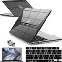 IBENZER Compatible with 2025 2024 2023 2022 MacBook Air 13 inch Case M4 A3240 M3 A3113 M2 A2681, Hardshell Case & KeyboardCover & ScreenFilm & Type-C for Mac Air 13.6, Crystal Black, AT13-KK-CYBK+2TC (For Macbook Air 13.6" M4 A3240 M3 A3113 M2 A2681)