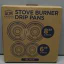 Electric Stove Drip Pans Set of 4 (2 x 6-Inch & 2 x 8-Inch) Replacement Stove Drip Pans for Electric Stove Compatible with Frigidaire, Kenmore, Tappan & More - Stove Burner Drip Pan Replacements (Silver)