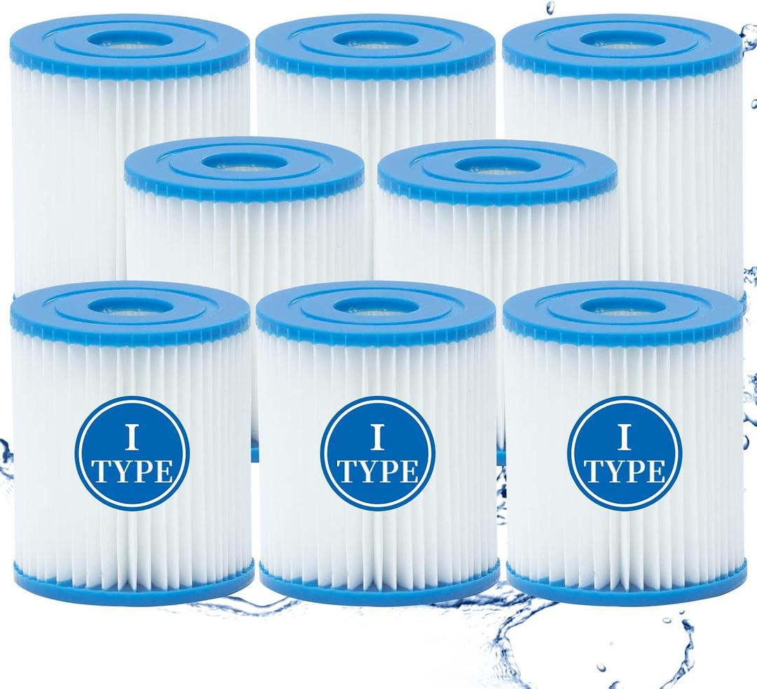 Type I Pool Filter Cartridge, Replacement Filters Cartridge for 58093, for Swimming Pool Filter RX330 Filter Pump, for 300/330 Gal/H Filter Pumps (8 Pack)