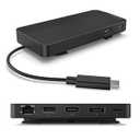 Lenovo USB-C Travel Dock - 7 Ports, Integrated Cable, Universal Compatibility, Dual 4K Displays - Black