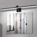Plug in Bathroom Vanity Light Picture Light Vanity Lights for Bathroom LED Bar 35" 6000K 16W Touch Dimming Matte Black Wall Sconce for Living Room, Bedroom, Hallway, Cabinet & Porch