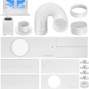 VIVOSUN Window Duct Kit, Portable AC Window Seal Kit with 5.9" Diameter 59" Length Hose, Fit with 4"/6" Ducting for Sliding Window, Adjustable AC Vent Kit for Duct Fans, Air Conditioner, Dryer