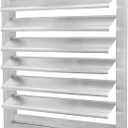 PATIKIL 14x14 Inch Aluminum Vent Cover, Louver Shutter Exhaust Fan Louvered Vent Automatic Gravity Square Grill Self-Closing Vent Cover for Greenhouse Industrial Exhaust HVAC System (Silver)