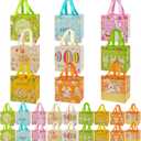 M-Sorflly 18Pcs Easter Gift Bags for Kids With Handles, Multifunctional Small Easter Egg Hunt Bags Size 8*8*6inches, Game, Shopping & Party Supplies