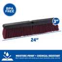 SPARTA Flo-Pac Plastic Heavy Sweep with Stiff Bristles for Cleaning, 24 Inches, Black